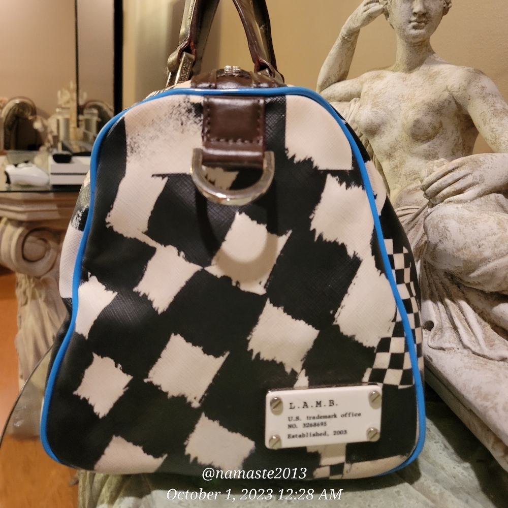 L.A.M.B. by Gwen Stefani Bristol Dartboard Satchel Luxury Designer Handbag #535 - Picture 9 of 14